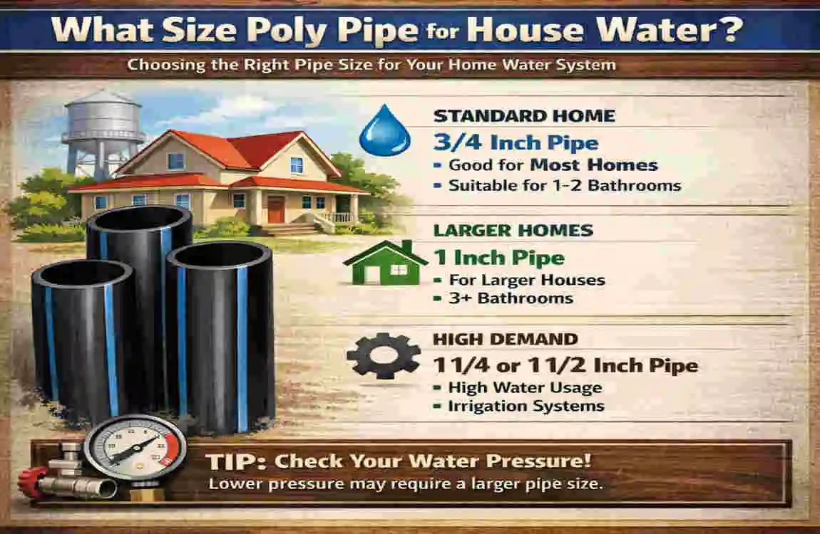 what size poly pipe for house water