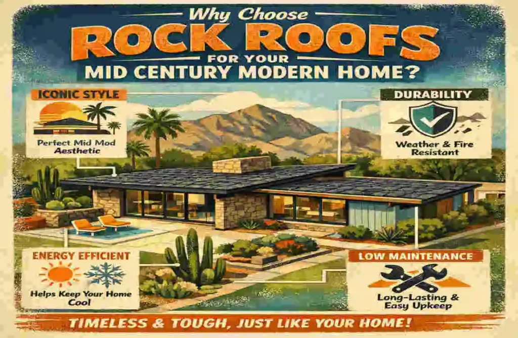 rock roofs and mid century modern homes