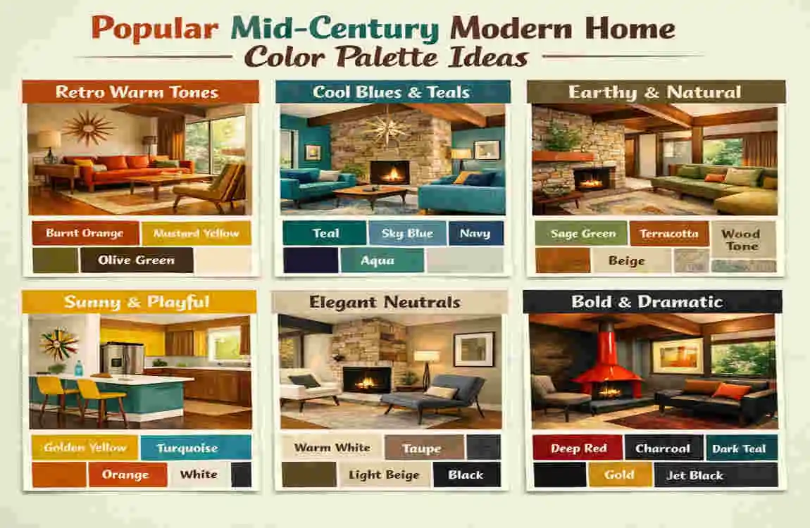 mid century modern home colors