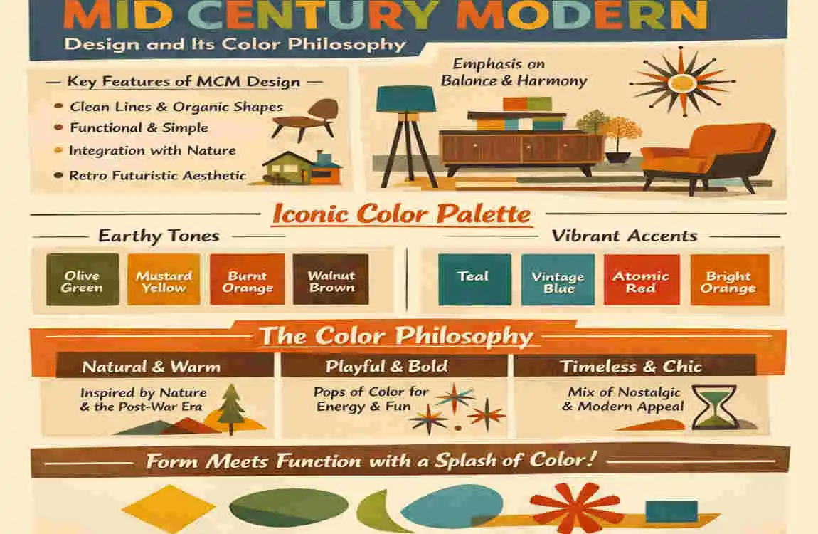 mid century modern home colors