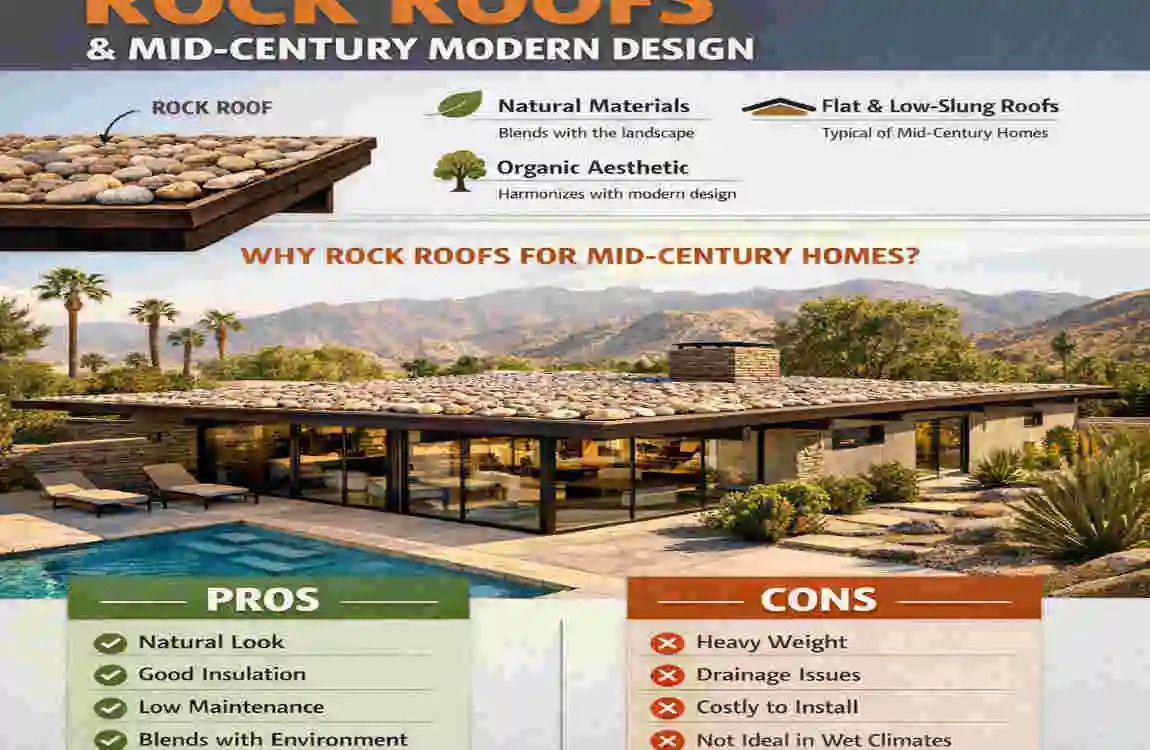 rock roofs and mid century modern homes