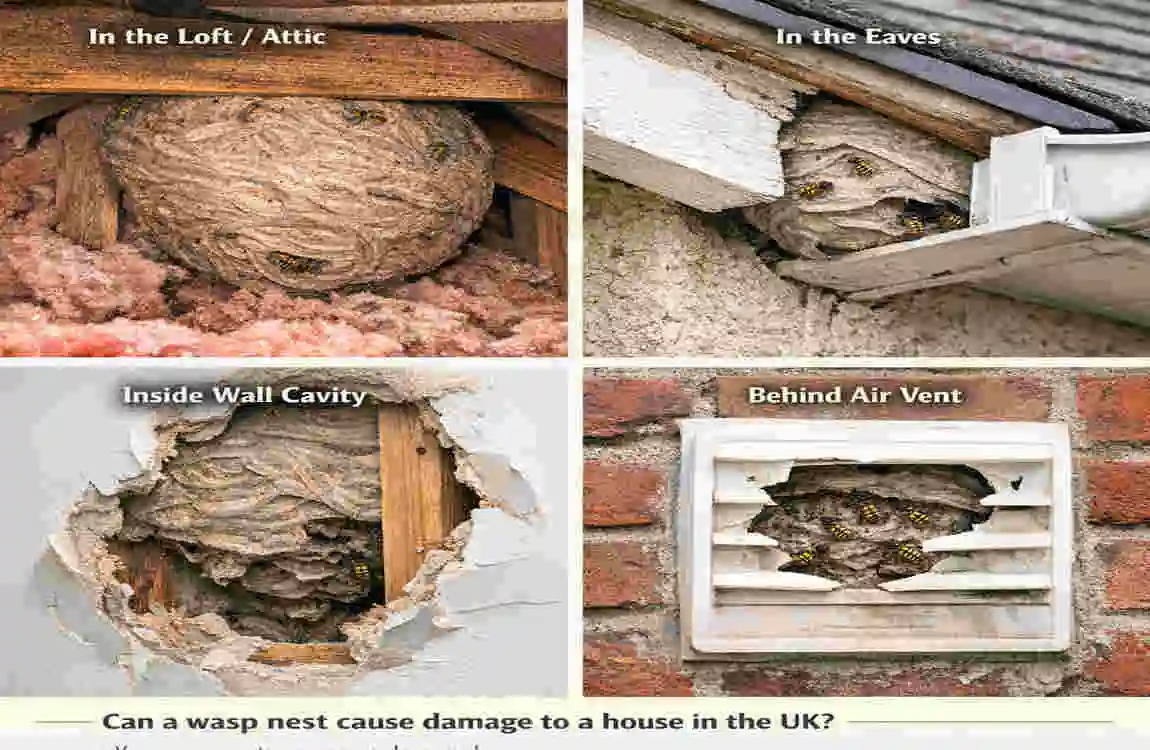can wasp nest damage house uk
