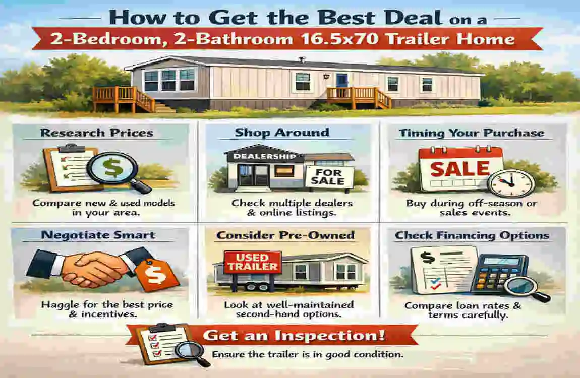 2 bed to bath 16.5x70 trailer home