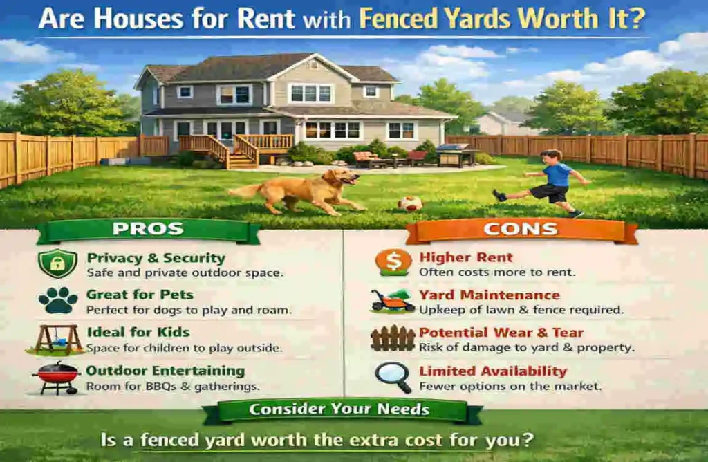 houses for rent fenced yard