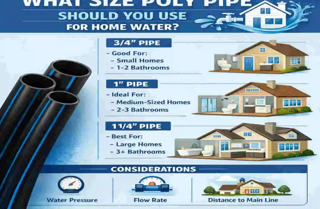 what size poly pipe for house water