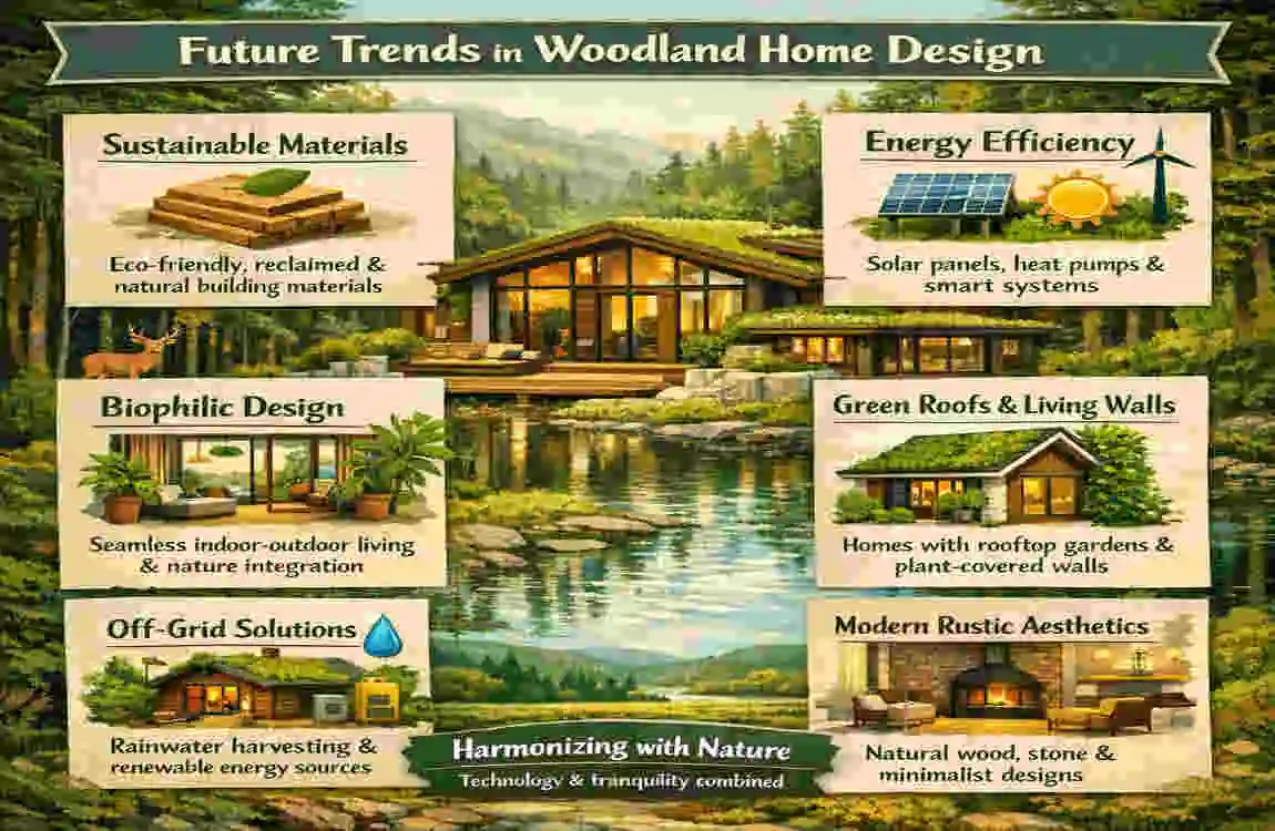 modern home in woods