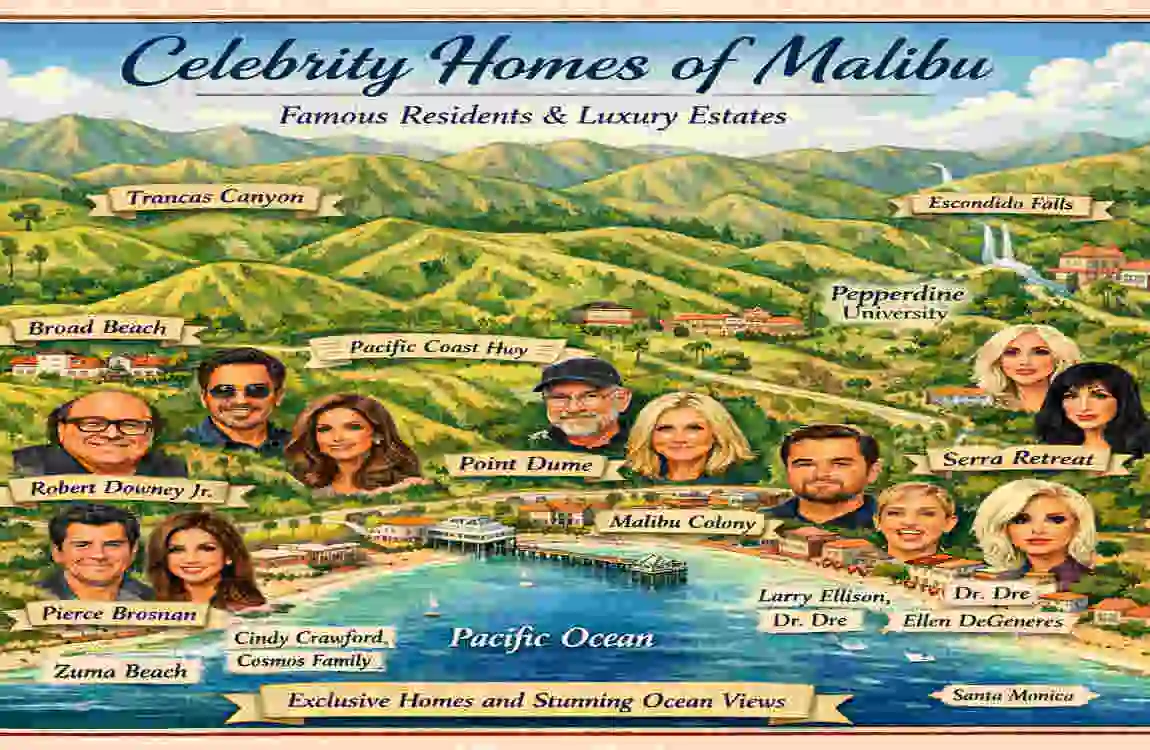 malibu celebrity homes map