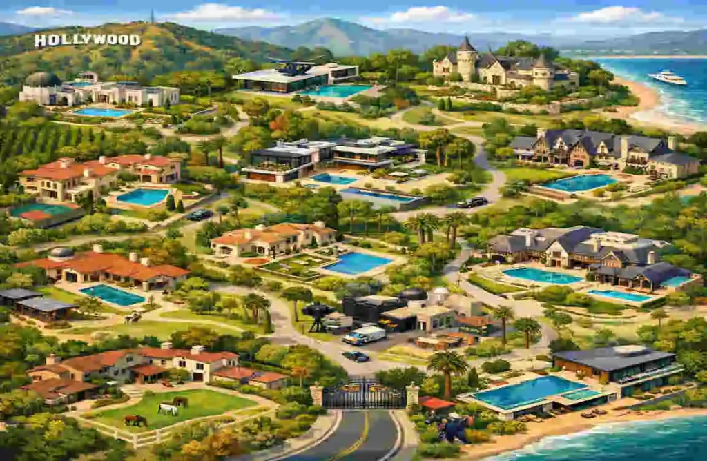 map of celebrity homes
