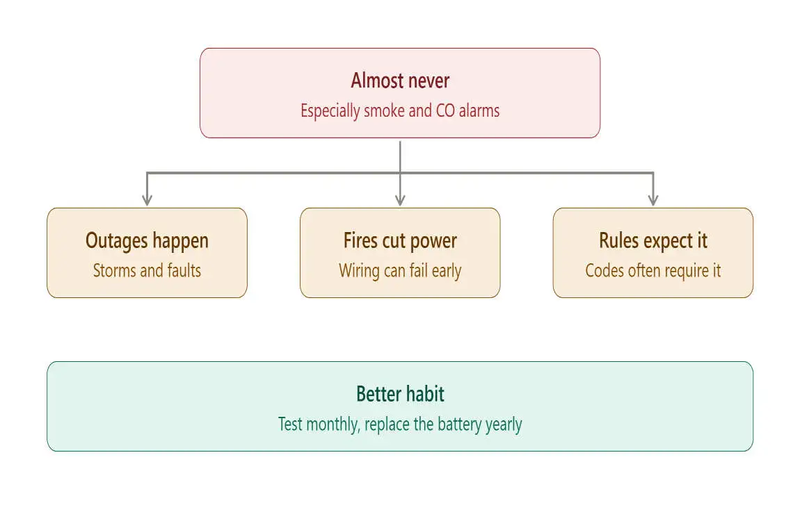 will house alarm work without battery