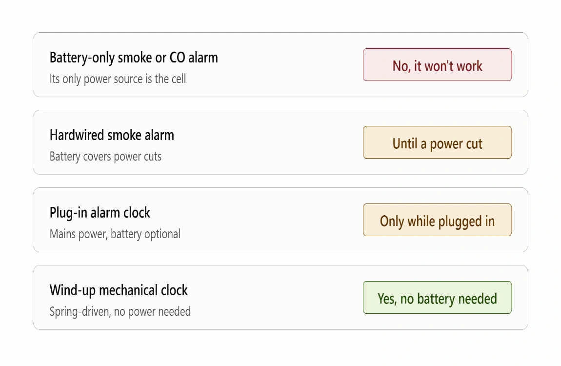will house alarm work without battery