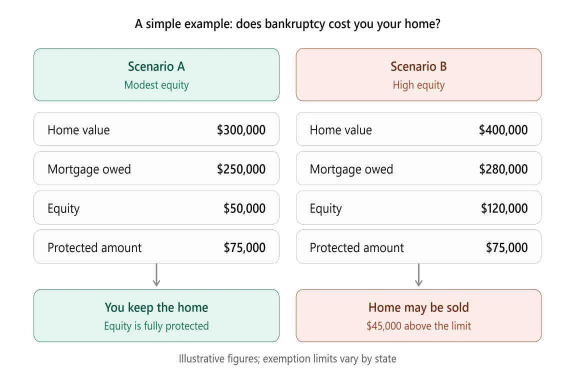 can you lose your house if you go bankrupt